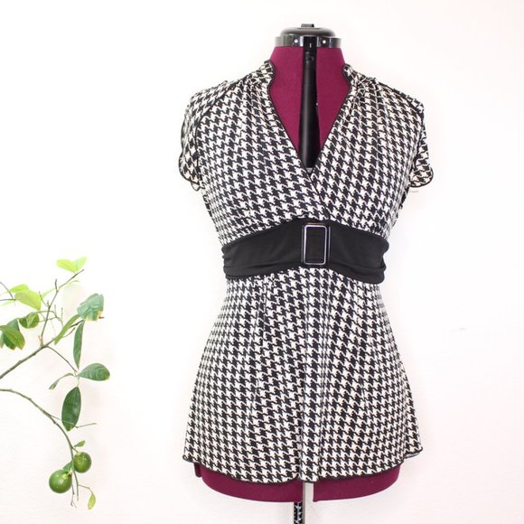 Cocomo structured houndstooth v neck  M - Picture 8 of 12